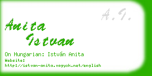 anita istvan business card