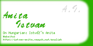 anita istvan business card